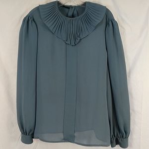 Women's long sleeve plus size ruffles blouse/tops